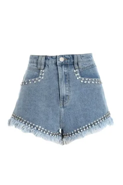 Quiz Summer Clothes|Shorts>Blue Denim Embellished Shorts