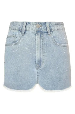 Quiz Summer Clothes|Shorts>Blue Denim Embellished Shorts