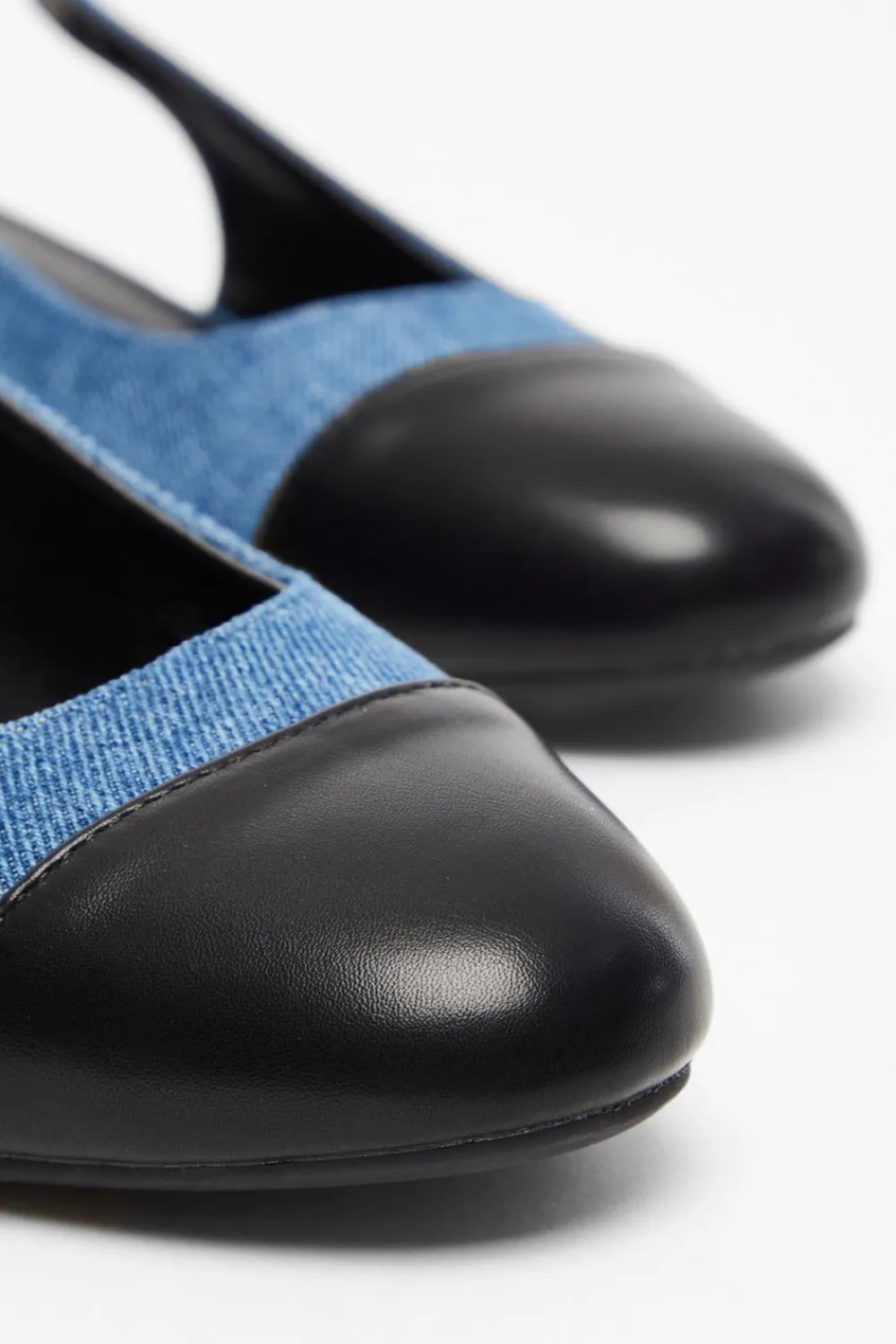 Quiz Pumps|Flats>Blue Denim Faux Suede Sling Back Pumps
