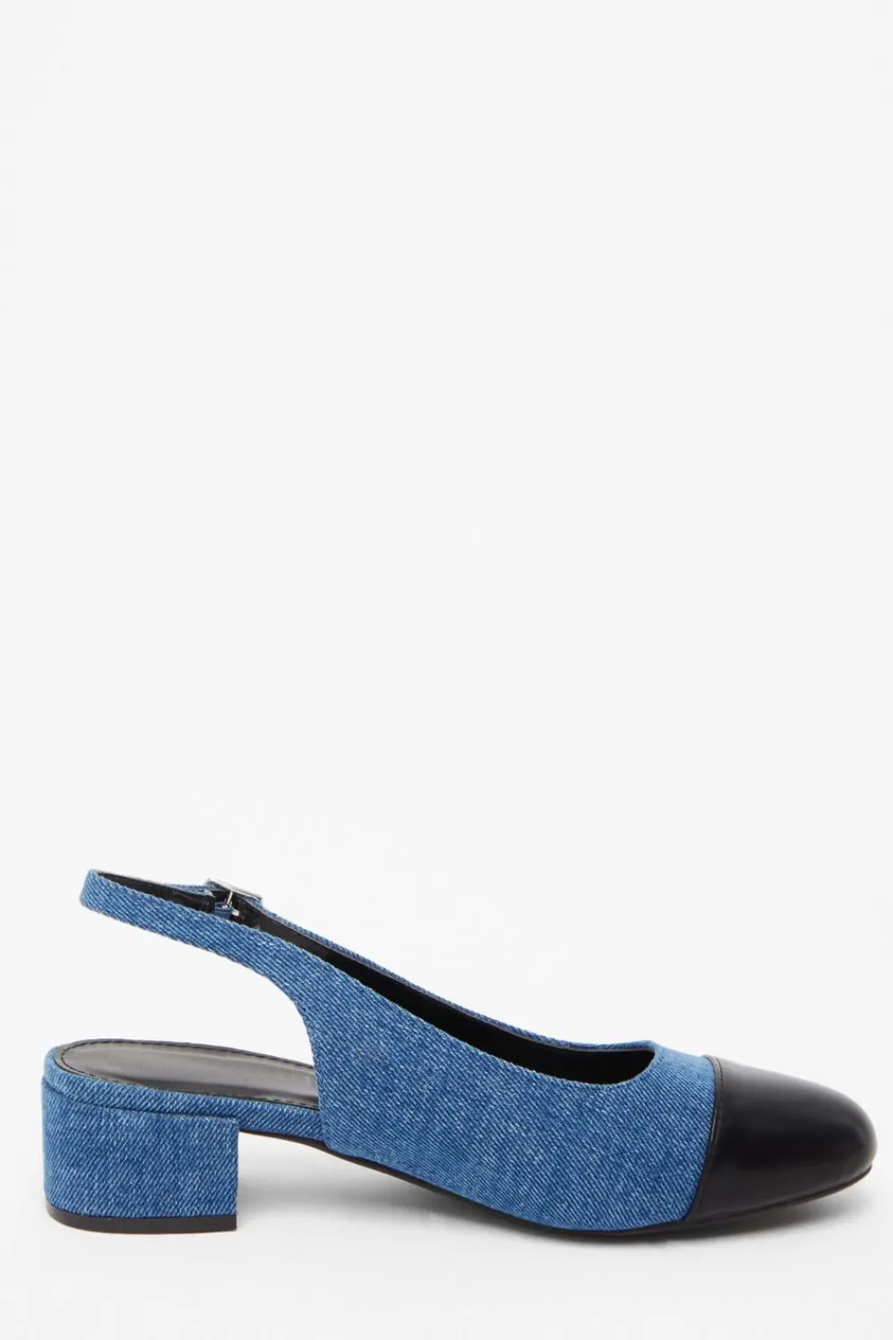 Quiz Pumps|Flats>Blue Denim Faux Suede Sling Back Pumps