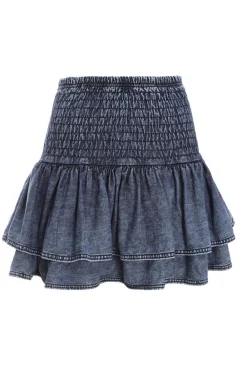 Quiz Summer Clothes|Skirts>Blue Denim Frill Mini Skirt