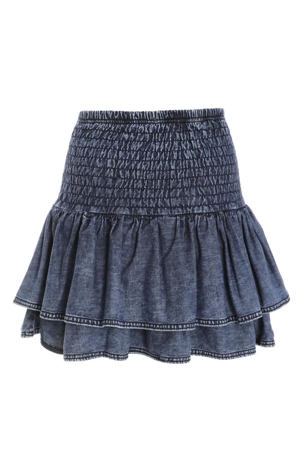 Quiz Summer Clothes|Skirts>Blue Denim Frill Mini Skirt