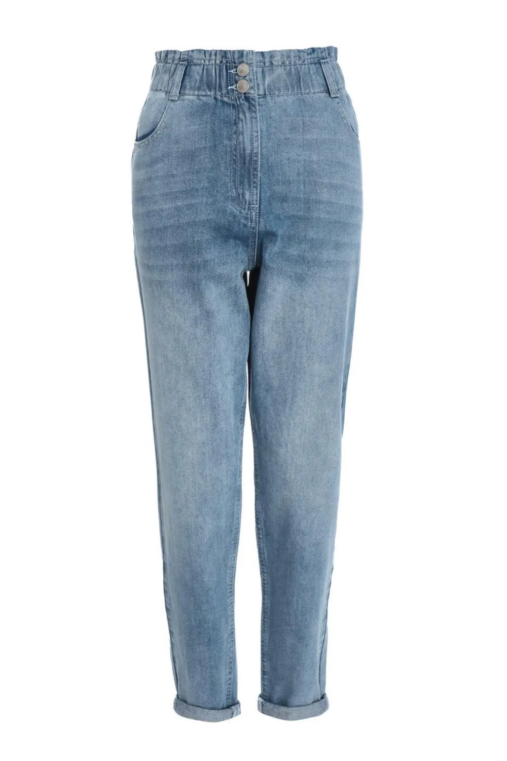 Quiz Jeans|Everyday Essentials>Blue Denim High Waisted Tapered Jeans