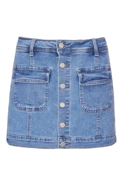 Quiz Summer Clothes|Skirts>Blue Denim Pocket Detail Skort