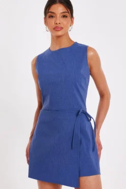 Quiz Playsuits|Summer Clothes>Blue Denim Wrap Playsuit
