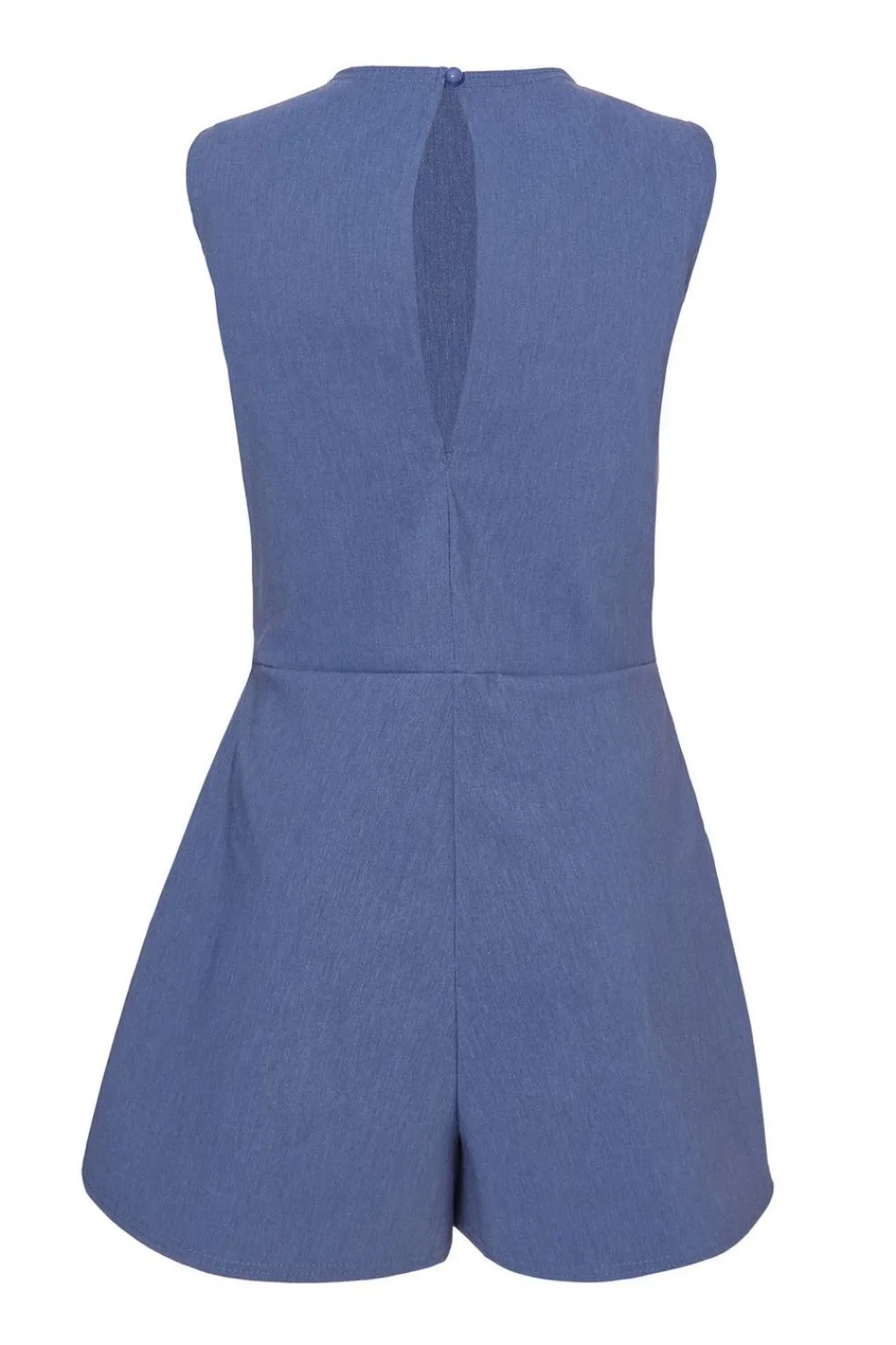 Quiz Playsuits|Summer Clothes>Blue Denim Wrap Playsuit