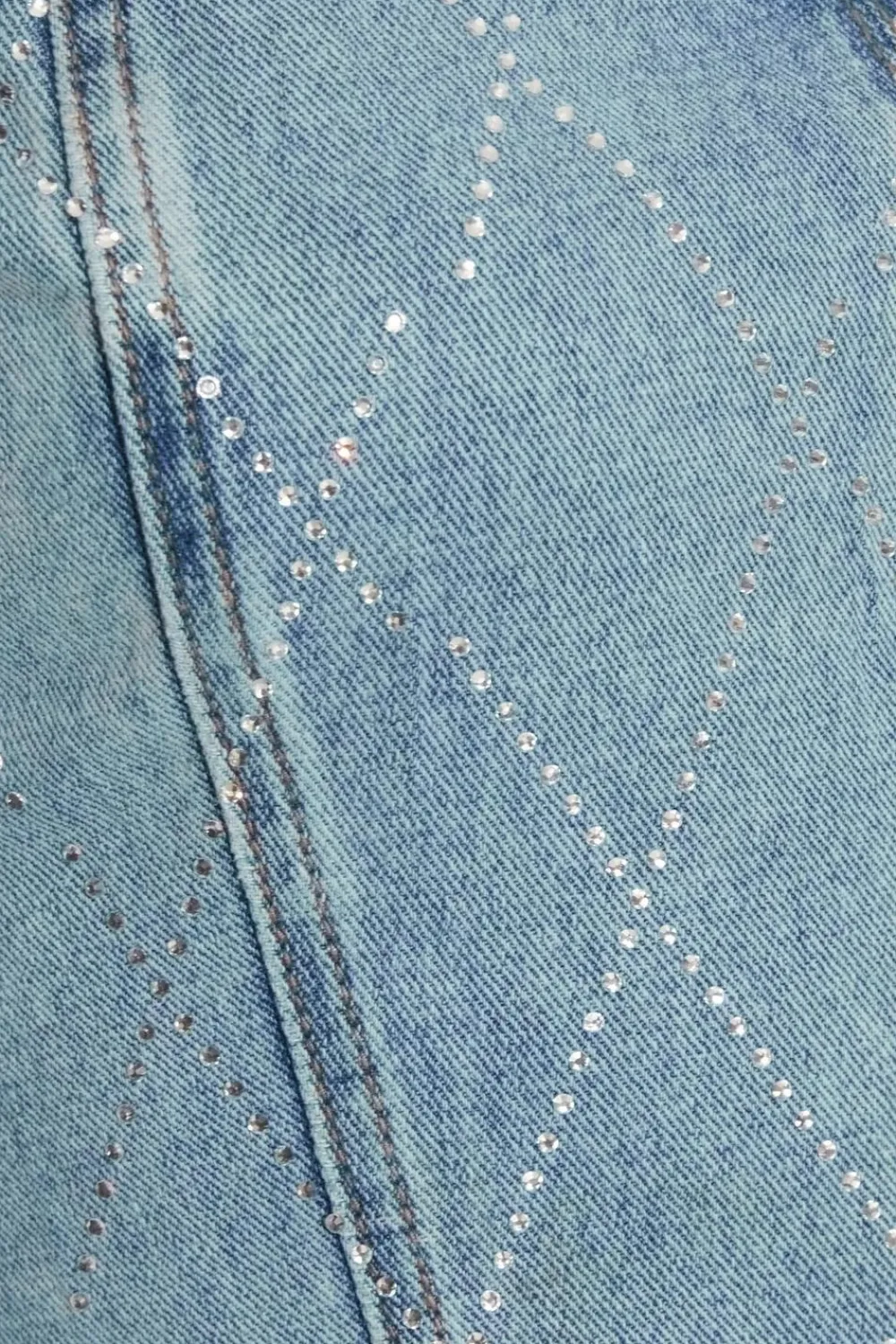 Quiz Summer Tops|Going Out Tops>Blue Diamante Denim Corset Top