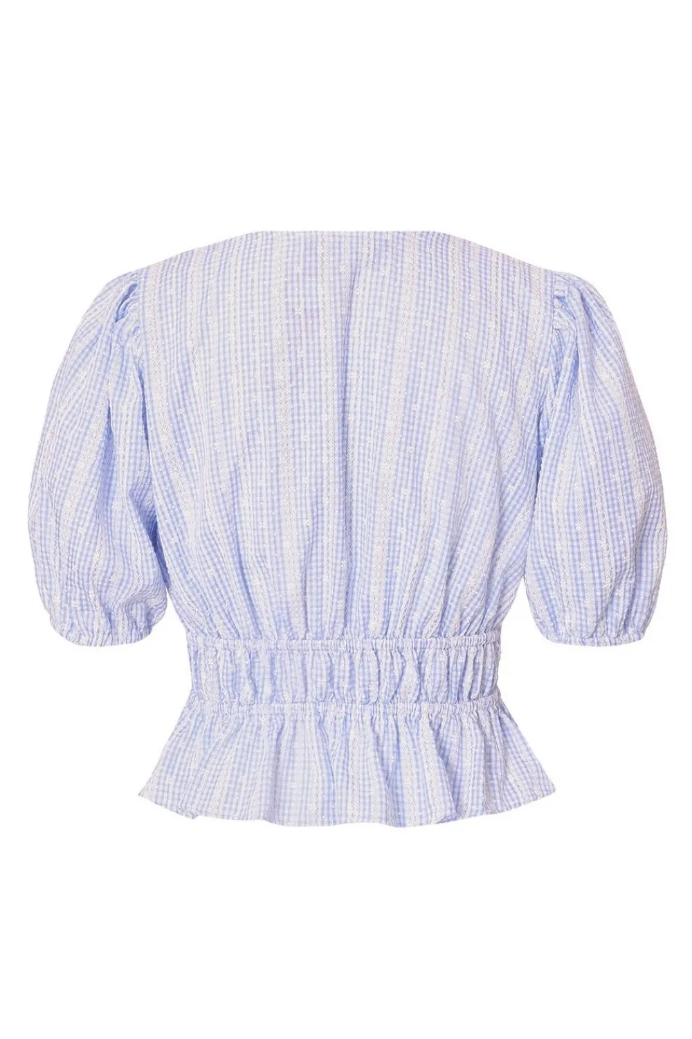 Quiz Summer Tops|Day Tops>Blue Gingham Crop Top