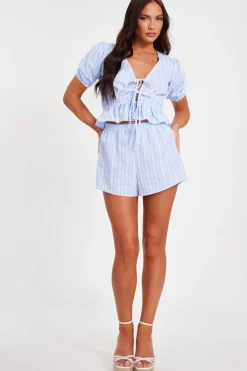 Quiz Summer Clothes|Shorts>Blue Gingham Shorts