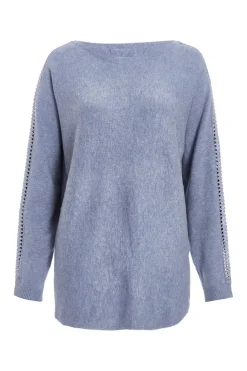 Quiz Knitwear|Jumpers>Light Knit Diamante Sleeve Jumper