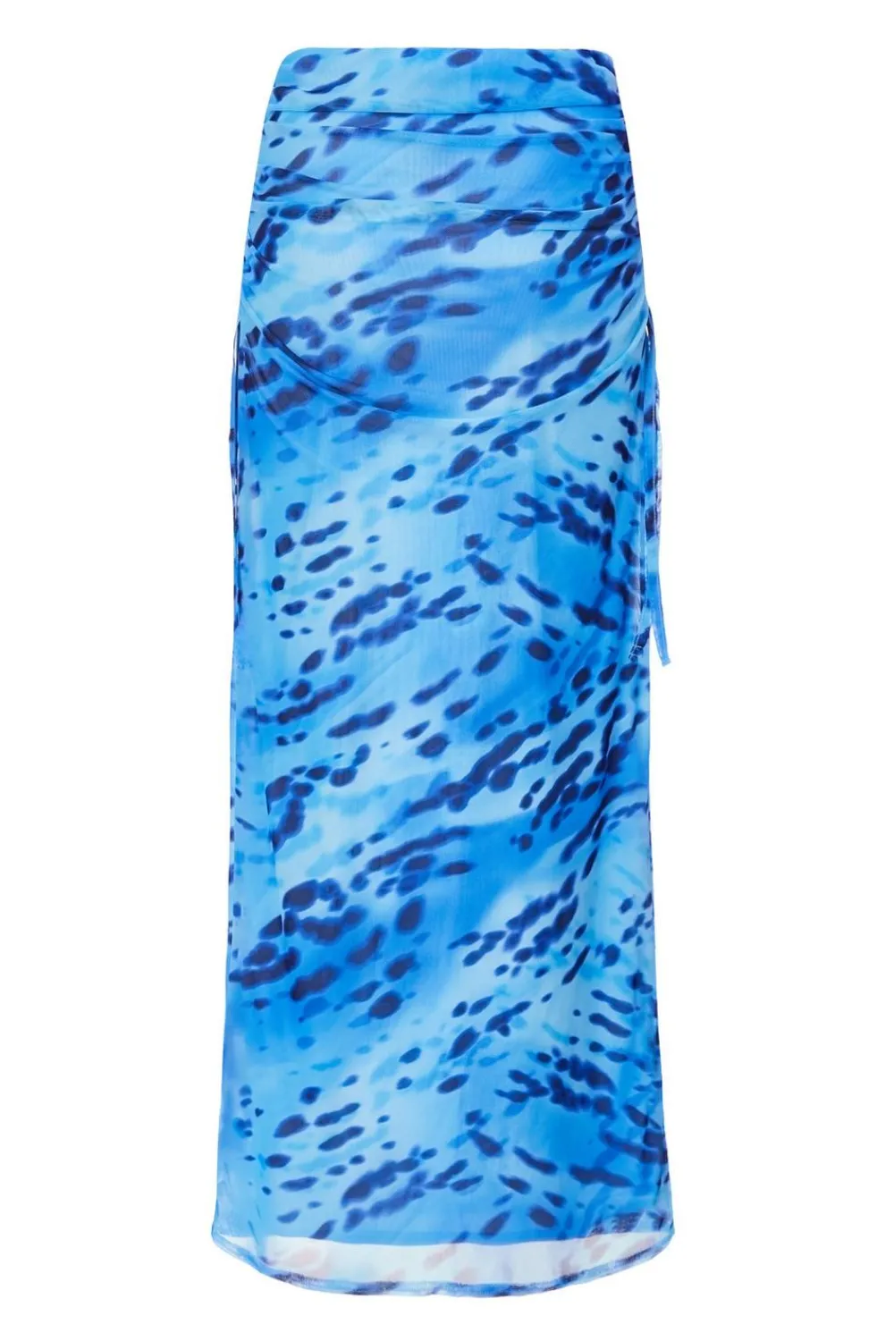 Quiz Summer Clothes|Skirts>Blue Mesh Animal Print Midaxi Skirt