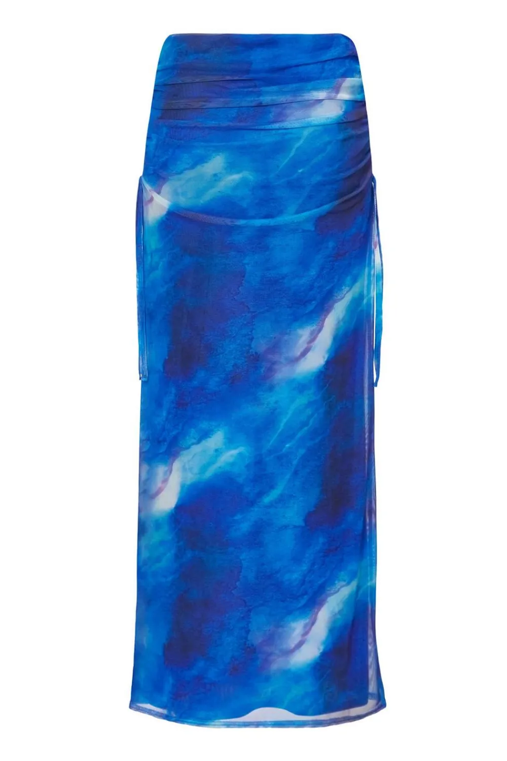 Quiz Summer Clothes|Skirts>Blue Mesh Marble Midaxi Skirt