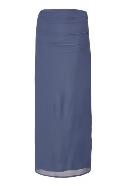 Quiz Skirts|Going Out>Blue Mesh Maxi Skirt