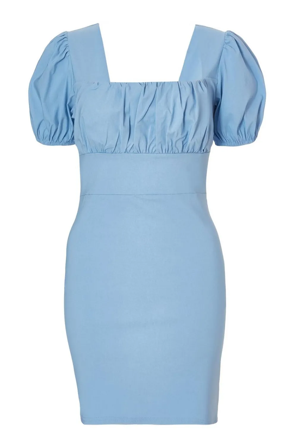 Quiz Summer Clothes|Holiday>Blue Puff Sleeve Mini Dress