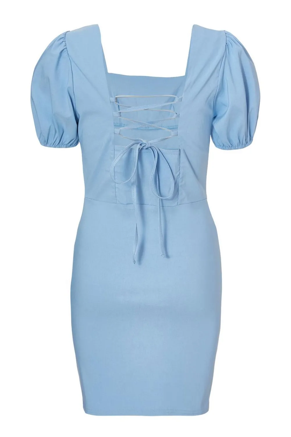 Quiz Summer Clothes|Holiday>Blue Puff Sleeve Mini Dress