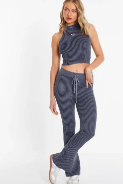 Quiz Trousers|Co-Ords>Blue Ribbed Trousers