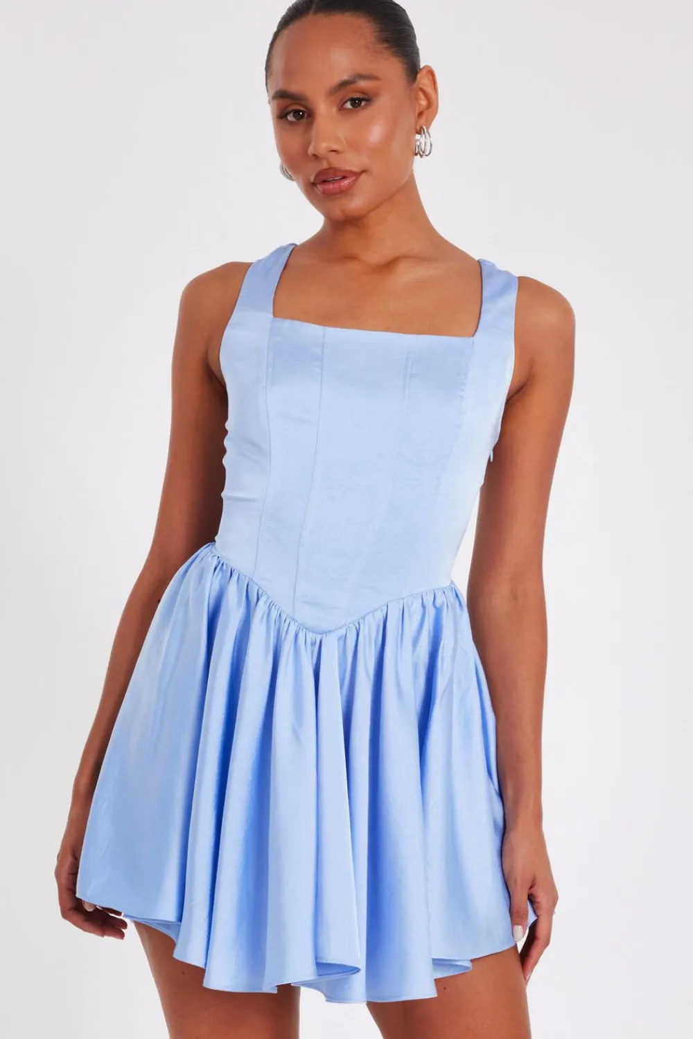 Quiz Going Out|Dresses>Satin Corset Mini Dress