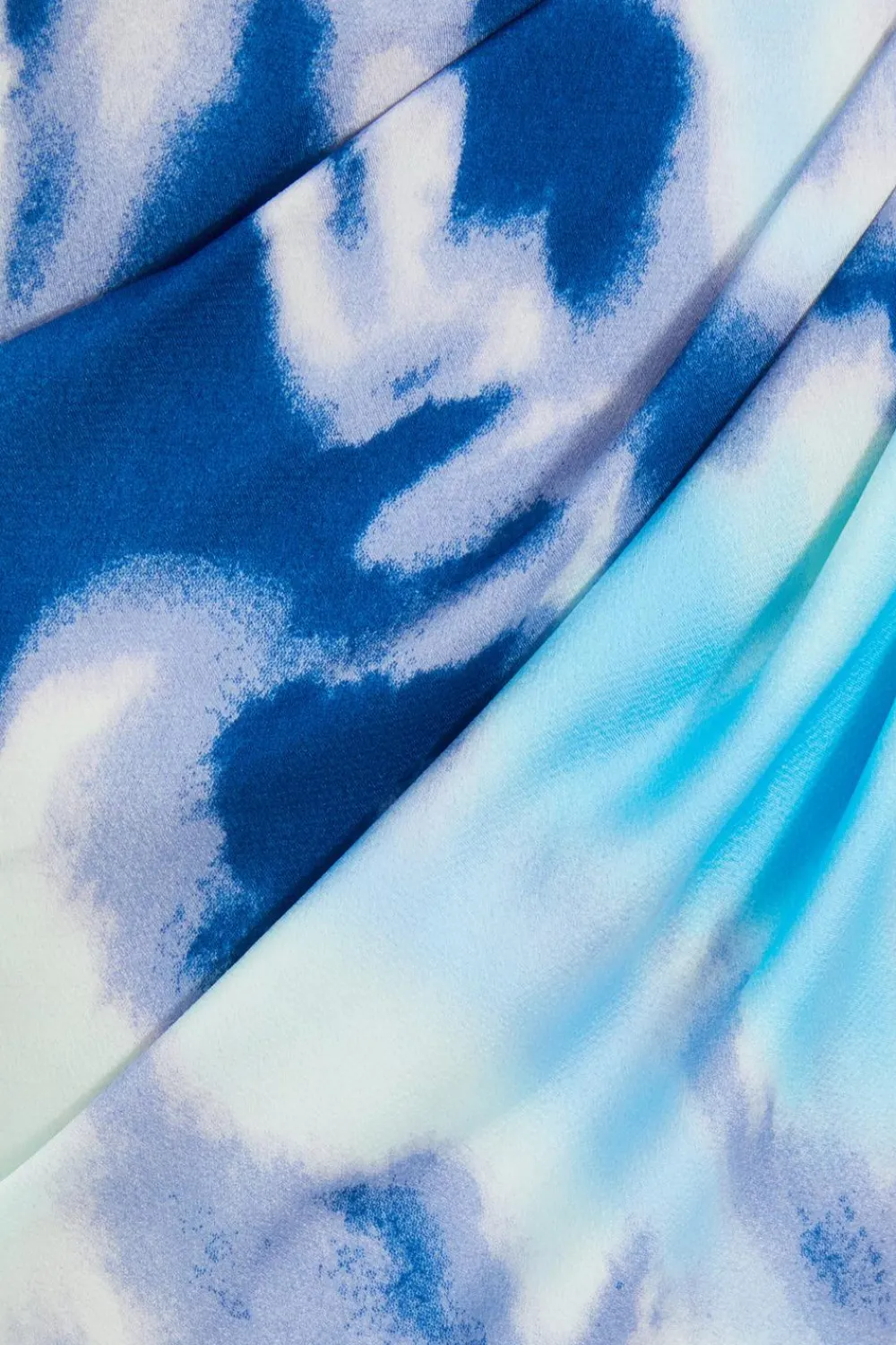 Quiz Holiday|Summer Dresses>Blue Satin Marble Print Ruched Midi Dress