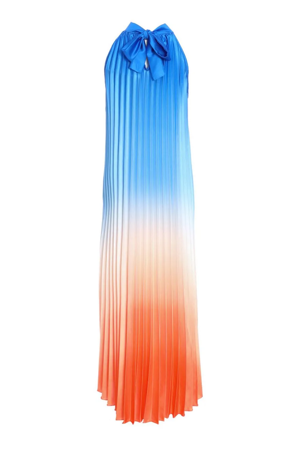 Quiz Holiday|Wedding Guest Dresses>Blue Satin Ombre Pleated Maxi Dress
