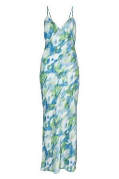 Quiz Day At The Races|Christening Guest>Blue Satin Tie Back Midaxi Dress