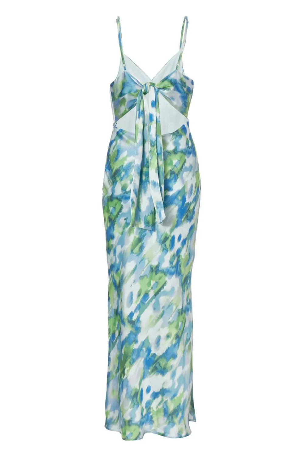 Quiz Day At The Races|Christening Guest>Blue Satin Tie Back Midaxi Dress