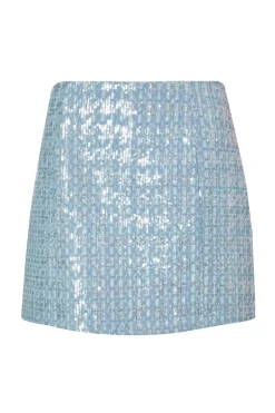 Quiz Summer Clothes|Skirts>Blue Sequin Denim Mini Skirt
