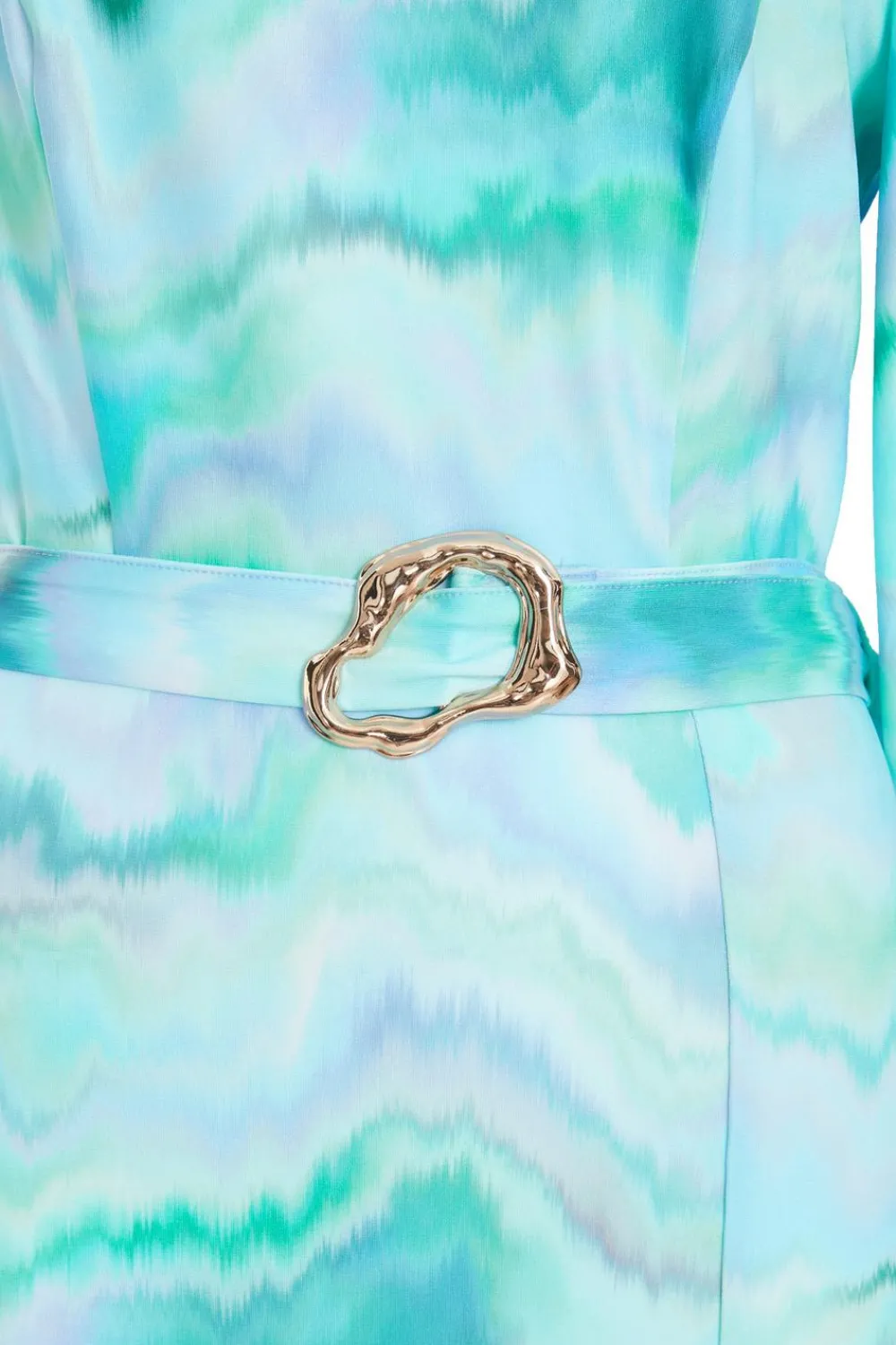 Quiz Holiday|Maxi Dresses>Blue Slinky Marble One Shoulder Fluted Dress