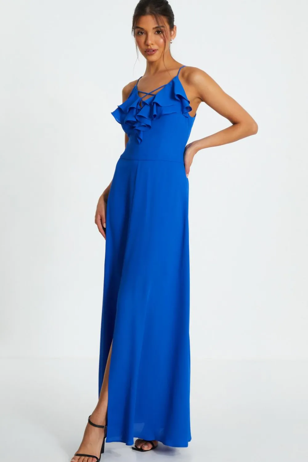 Quiz Evening Dresses|Summer Clothes>Strappy Ruffle Chiffon Maxi Dress
