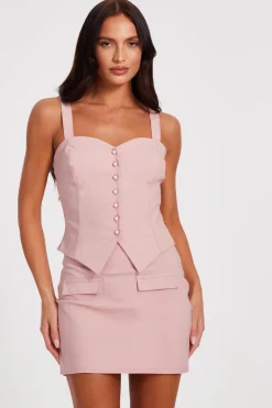 Quiz Summer Tops|Going Out Tops>Blush Button Detail Corset Top