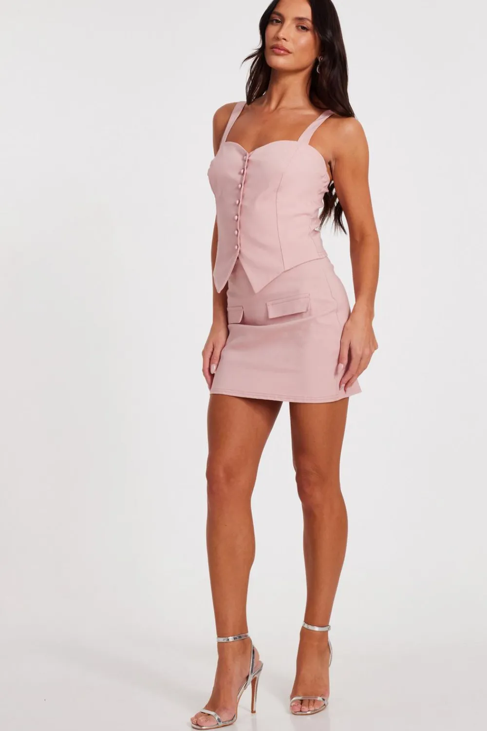 Quiz Summer Tops|Going Out Tops>Blush Button Detail Corset Top