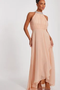 Quiz Prom Dresses|Prom & Ball>Blush Chiffon High Neck Maxi Dress