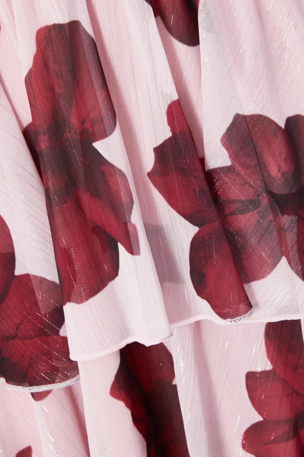 Quiz Florals|Wrap Dresses>Blush Floral Tiered Skater Dress
