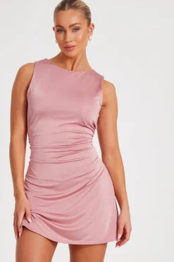 Quiz Summer Clothes|Going Out>Blush Ruched A-Line Mini Dress