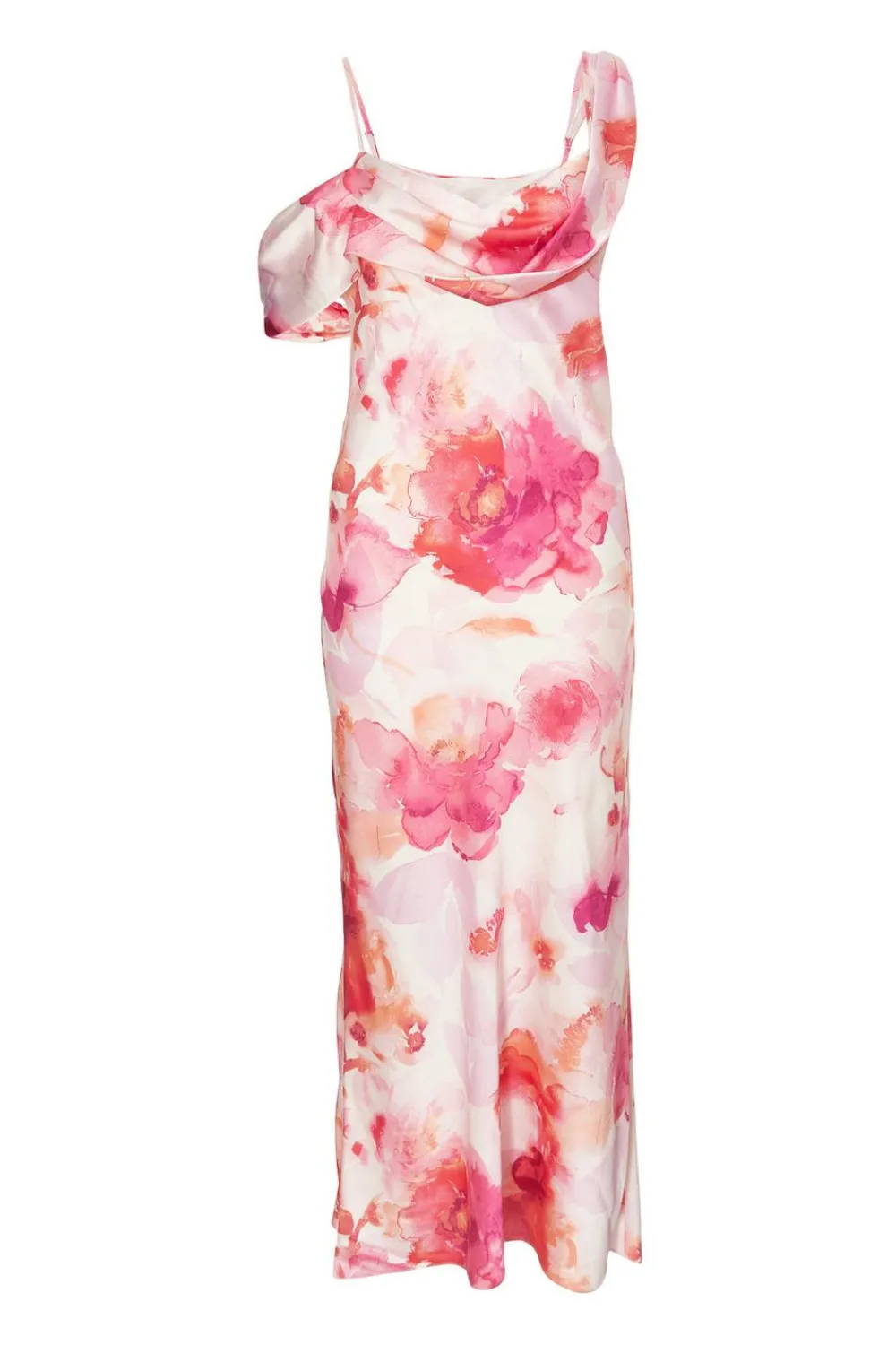 Quiz Day At The Races|Florals>Blush Satin Tropical Print Midaxi Dres