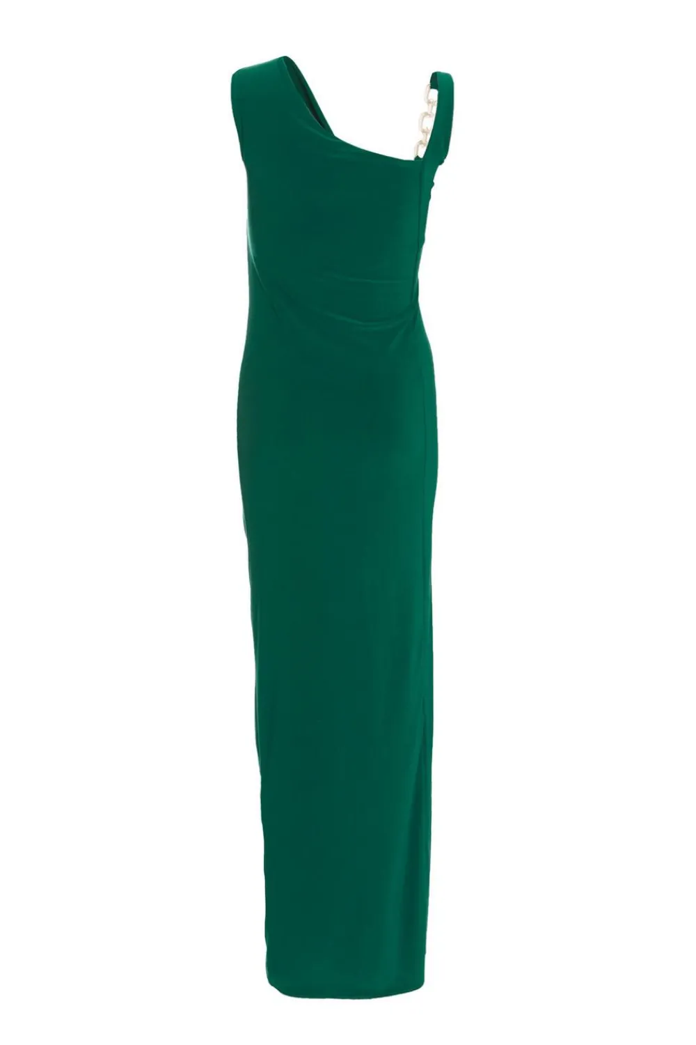Quiz Evening Dresses|Occasion Dresses>Bottle Green Diamante Trim Maxi Dress