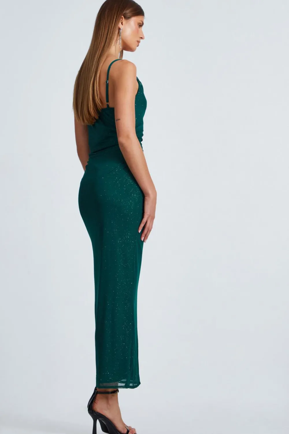 Quiz Evening Dresses|Midi Dresses>Glitter Mesh Midaxi Dress
