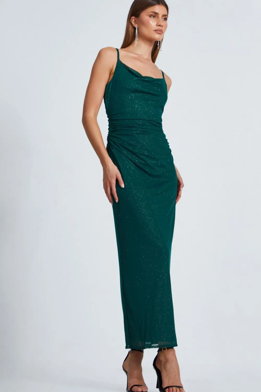 Quiz Evening Dresses|Midi Dresses>Glitter Mesh Midaxi Dress