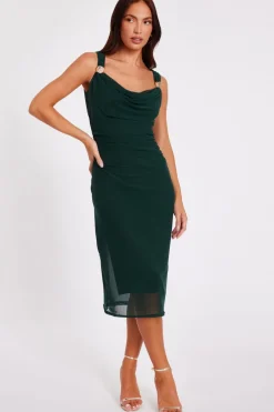 Quiz Day At The Races|Christening Guest>Mesh Buckle Detail Midi Dress