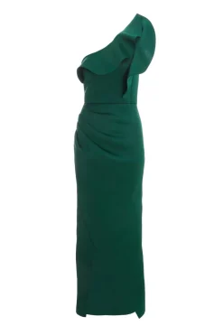Quiz Prom Dresses|Prom & Ball>Bottle Green One Shoulder Maxi Dress