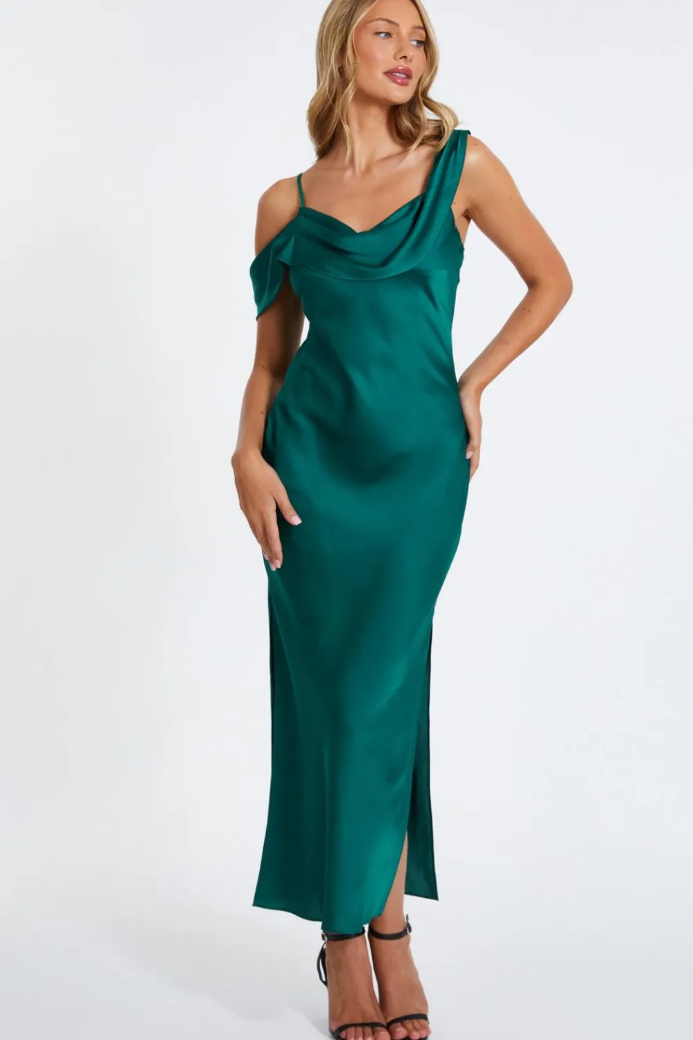 Quiz Prom Dresses|Prom & Ball>Satin Drop Shoulder Maxi Dress