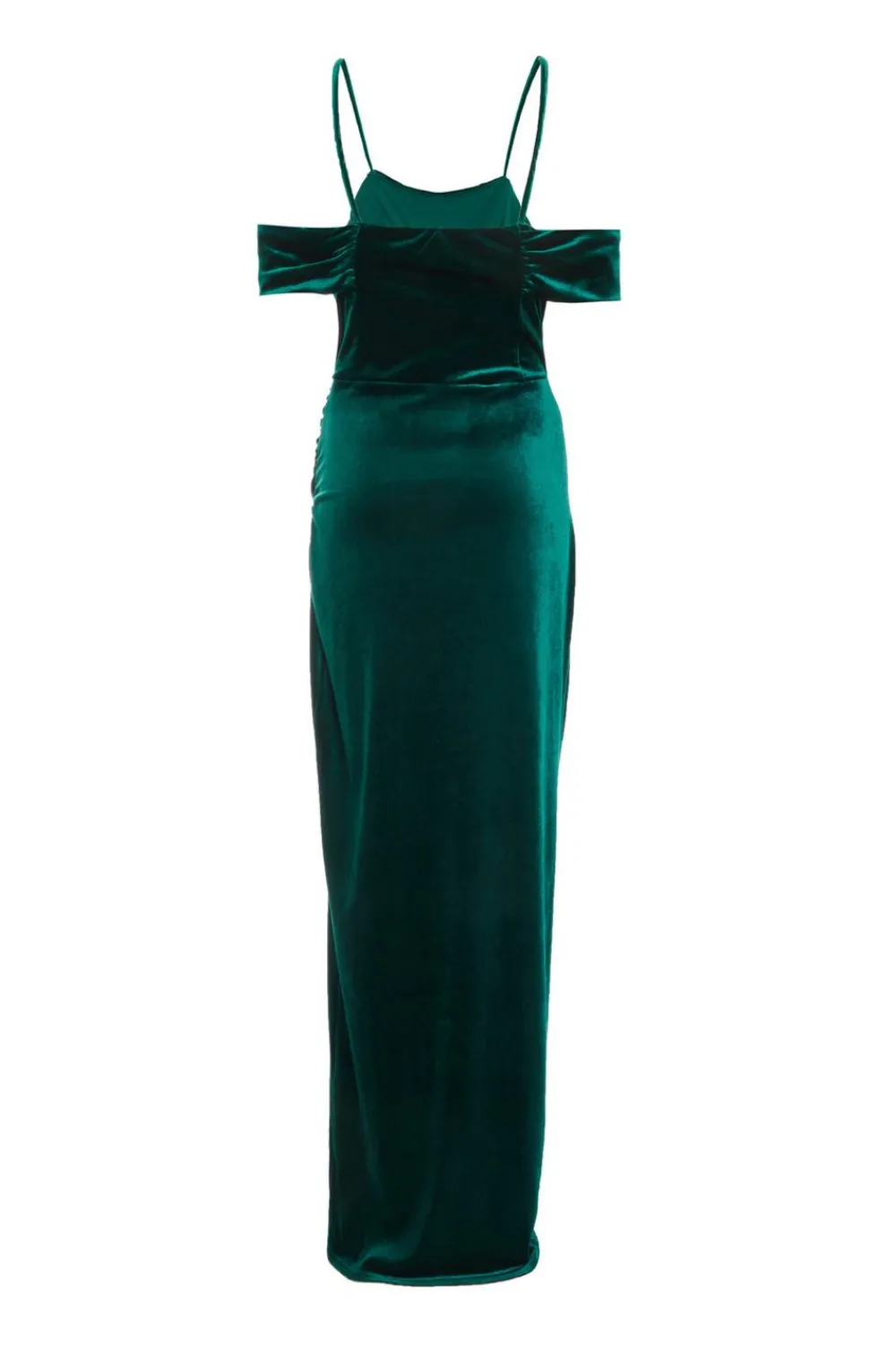 Quiz Evening Dresses|Wrap Dresses>Bottle Green Velvet Cowl Neck Maxi Dress