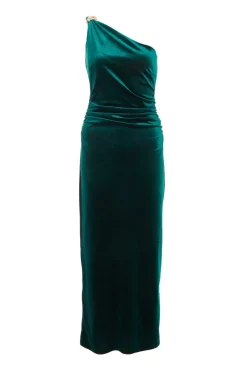 Quiz Evening Dresses|Occasion Dresses>Velvet One Shoulder Midaxi Dress