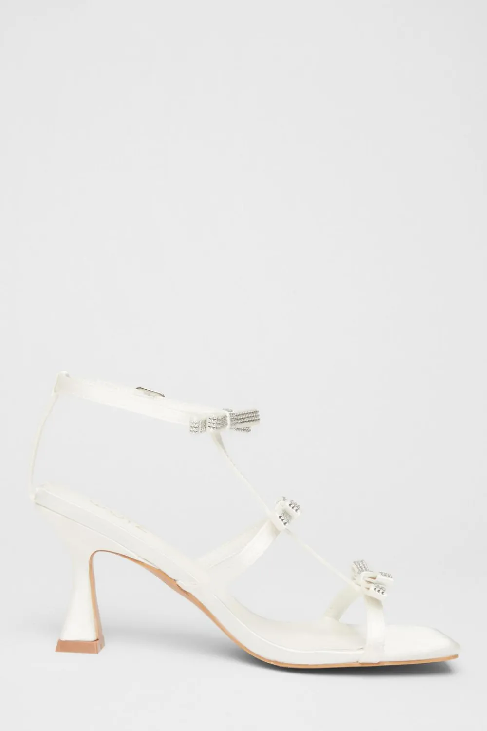 Quiz Heels|Bridal Shoes>Bridal White Diamante Bow Heels