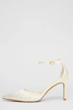 Quiz Occasion Shoes|Heels>Bridal Diamante Court Heels