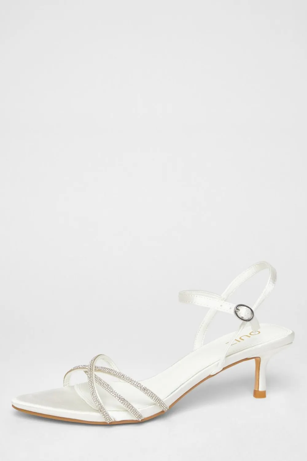 Quiz Occasion Shoes|Heels>Bridal White Diamante Cross Strap Heels