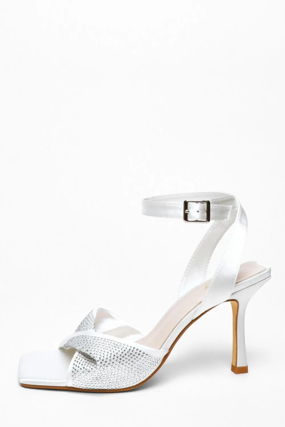 Quiz Sandals|Occasion Shoes>Bridal Diamante Twist Heeled Sandals