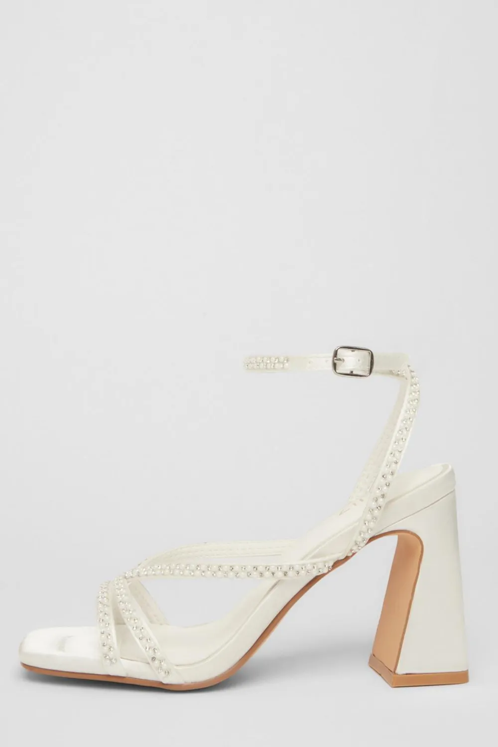 Quiz Occasion Shoes|Heels>Bridal White Embellished Block Heels