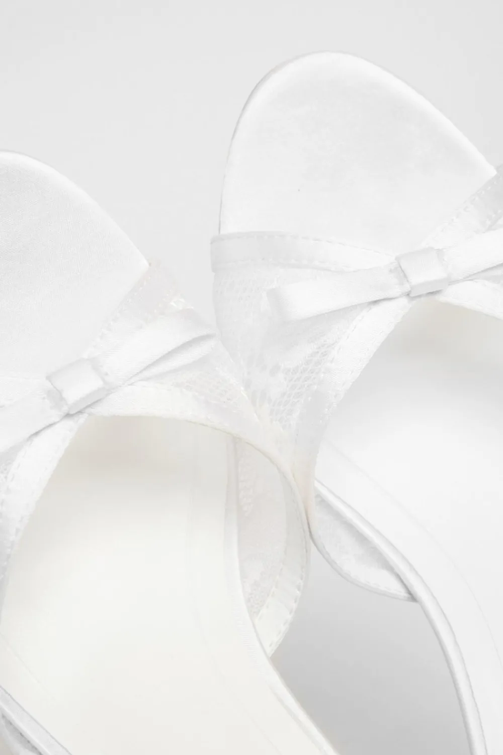 Quiz Occasion Shoes|Heels>Bridal White Lace Mule Heels
