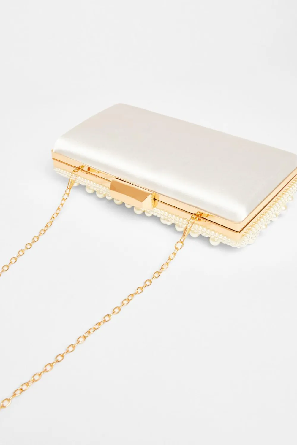 Quiz Wedding Accessories|Bride To Be>Bridal White Pearl Box Bag