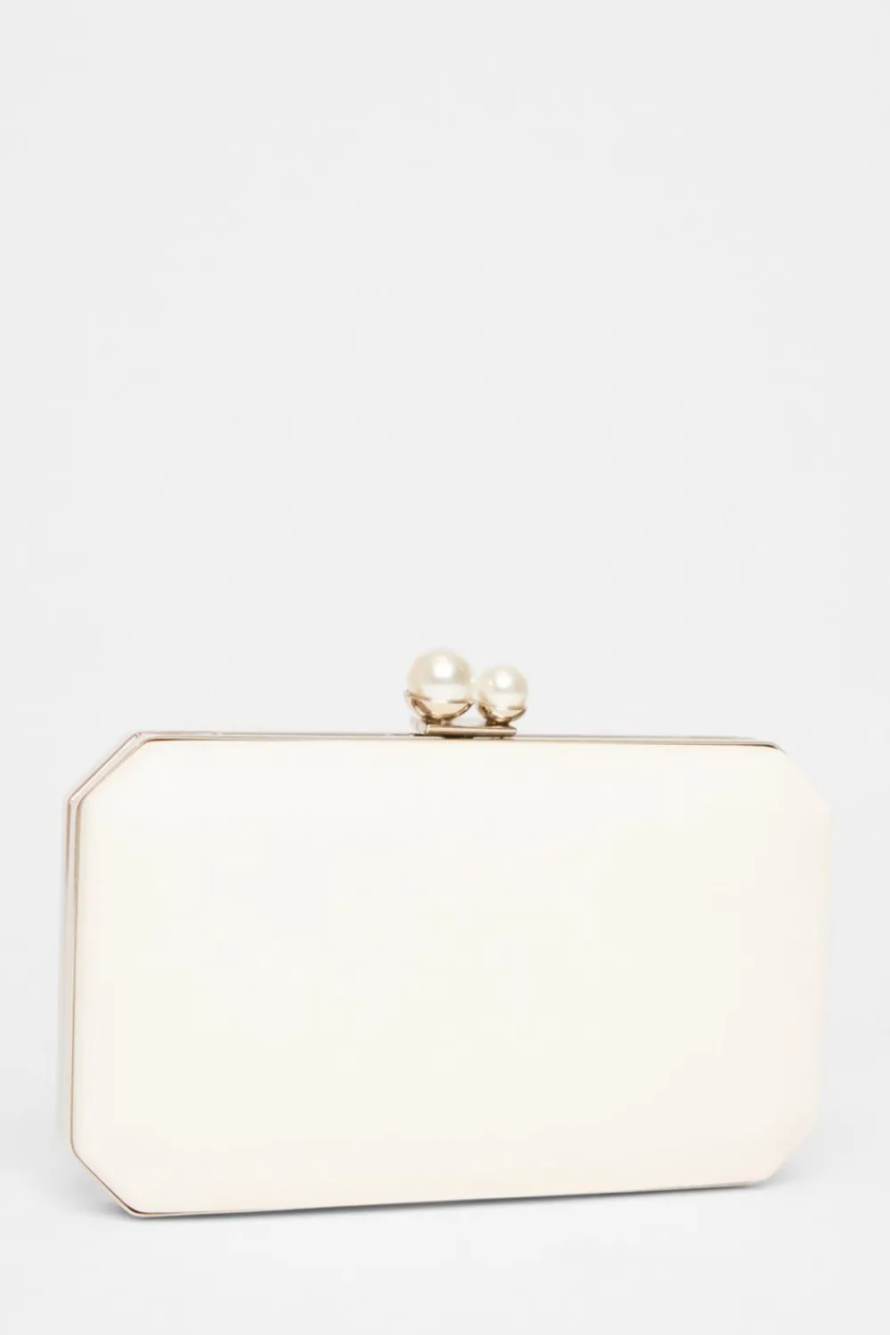 Quiz Wedding Accessories|Bride To Be>Bridal White Pearl Clasp Box Bag